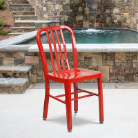 Flash Furniture CH-61200-18-RED-GG Red Metal Indoor-Outdoor Chair